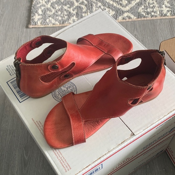 BEDSTU Red Leather Sandals - Picture 1 of 4